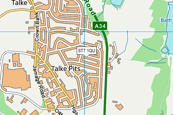 ST7 1QU map - OS VectorMap District (Ordnance Survey)