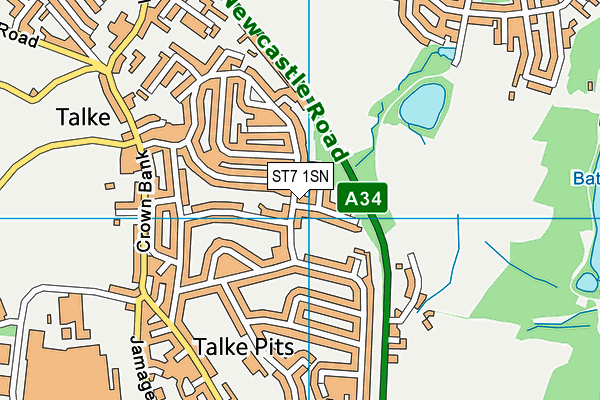 ST7 1SN map - OS VectorMap District (Ordnance Survey)