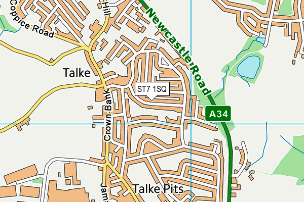 ST7 1SQ map - OS VectorMap District (Ordnance Survey)