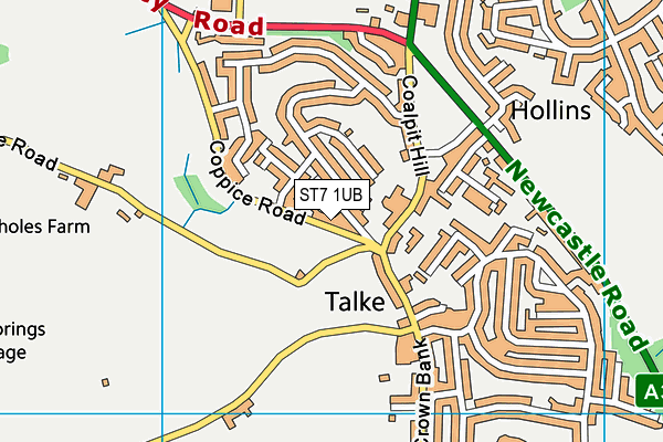 ST7 1UB map - OS VectorMap District (Ordnance Survey)