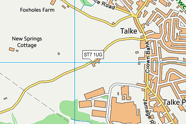 ST7 1UG map - OS VectorMap District (Ordnance Survey)