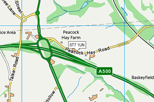 ST7 1UN map - OS VectorMap District (Ordnance Survey)