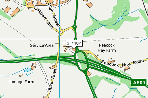 ST7 1UP map - OS VectorMap District (Ordnance Survey)