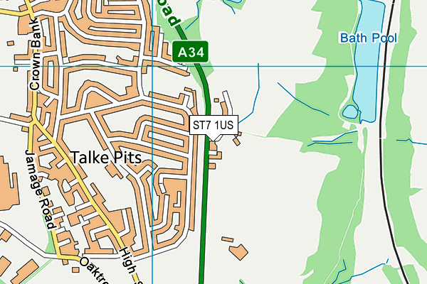 ST7 1US map - OS VectorMap District (Ordnance Survey)