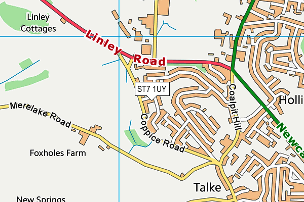 ST7 1UY map - OS VectorMap District (Ordnance Survey)