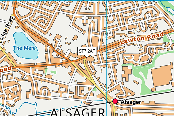 Map of ALSAGER GENTS LTD at district scale