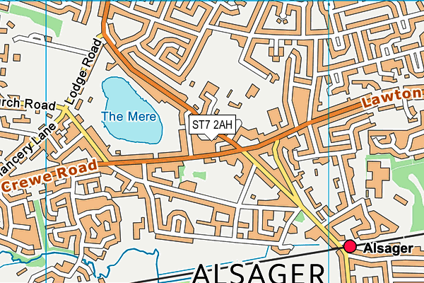 ST7 2AH map - OS VectorMap District (Ordnance Survey)