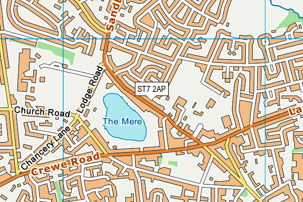 Alsager Lawn Tennis Club map (ST7 2AP) - OS VectorMap District (Ordnance Survey)