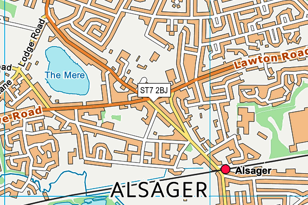 ST7 2BJ map - OS VectorMap District (Ordnance Survey)
