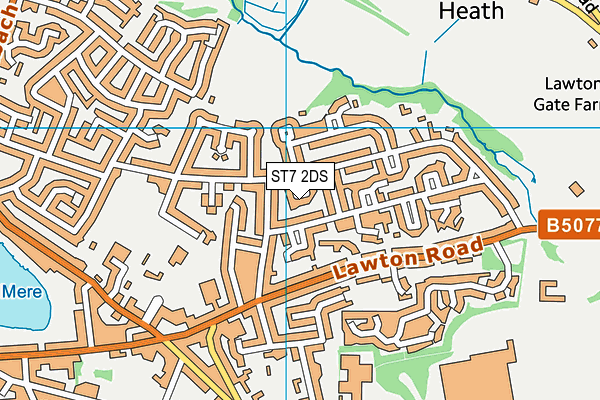 ST7 2DS map - OS VectorMap District (Ordnance Survey)