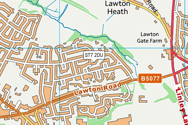 ST7 2DU map - OS VectorMap District (Ordnance Survey)