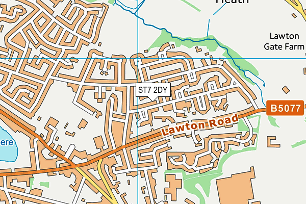 ST7 2DY map - OS VectorMap District (Ordnance Survey)