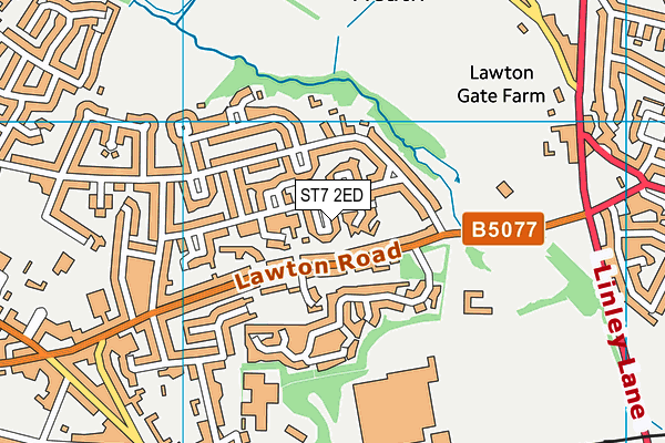 ST7 2ED map - OS VectorMap District (Ordnance Survey)