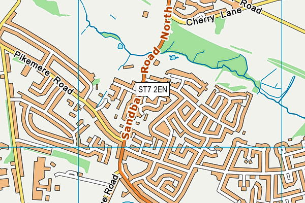ST7 2EN map - OS VectorMap District (Ordnance Survey)