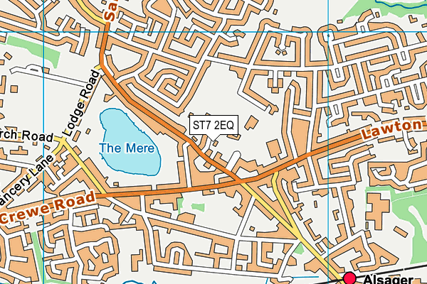 ST7 2EQ map - OS VectorMap District (Ordnance Survey)