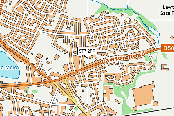 ST7 2FP map - OS VectorMap District (Ordnance Survey)