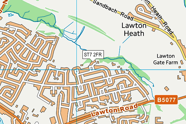 ST7 2FR map - OS VectorMap District (Ordnance Survey)