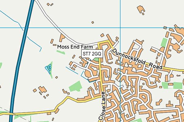 ST7 2GQ map - OS VectorMap District (Ordnance Survey)