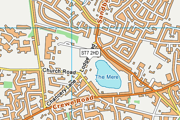 ST7 2HD map - OS VectorMap District (Ordnance Survey)