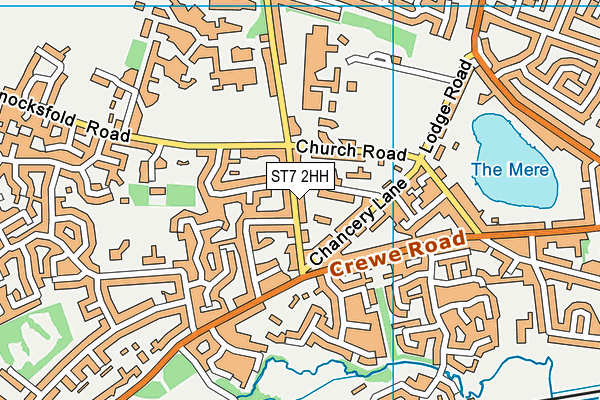 ST7 2HH map - OS VectorMap District (Ordnance Survey)