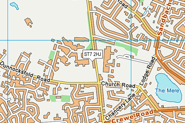 ST7 2HJ map - OS VectorMap District (Ordnance Survey)