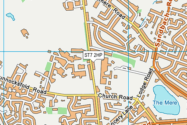 ST7 2HP map - OS VectorMap District (Ordnance Survey)
