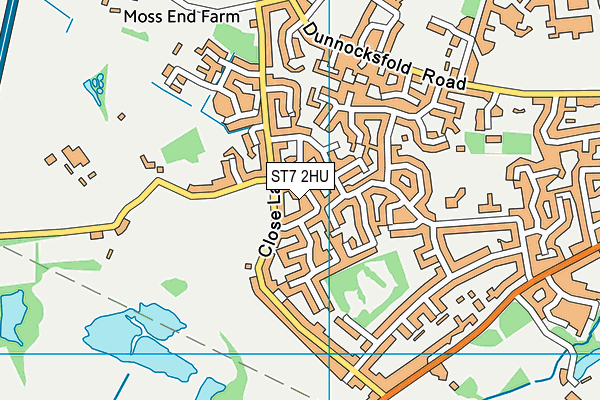 ST7 2HU map - OS VectorMap District (Ordnance Survey)