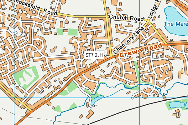 ST7 2JH map - OS VectorMap District (Ordnance Survey)