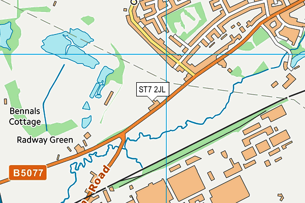 ST7 2JL map - OS VectorMap District (Ordnance Survey)