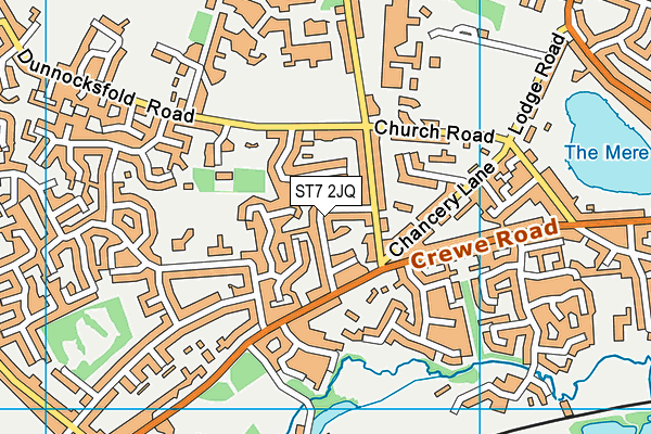 ST7 2JQ map - OS VectorMap District (Ordnance Survey)