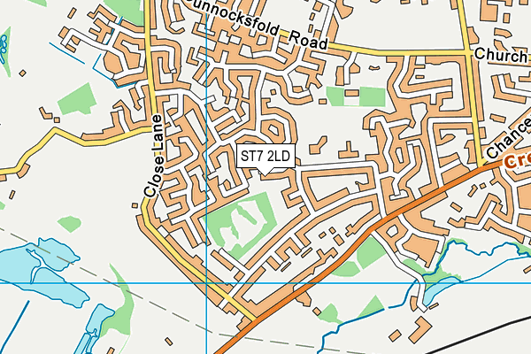 ST7 2LD map - OS VectorMap District (Ordnance Survey)