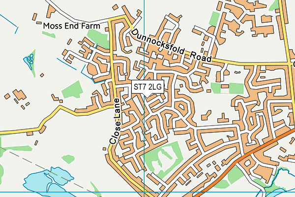 ST7 2LG map - OS VectorMap District (Ordnance Survey)