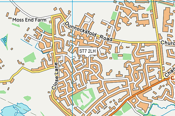 ST7 2LH map - OS VectorMap District (Ordnance Survey)