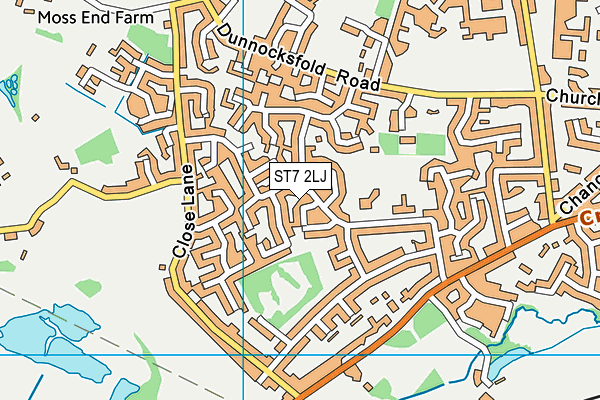 ST7 2LJ map - OS VectorMap District (Ordnance Survey)
