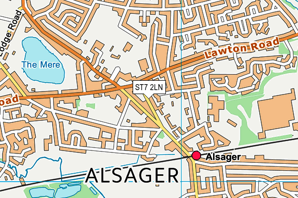 ST7 2LN map - OS VectorMap District (Ordnance Survey)