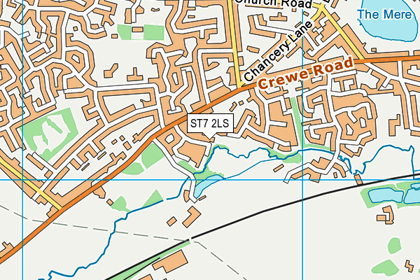 ST7 2LS map - OS VectorMap District (Ordnance Survey)