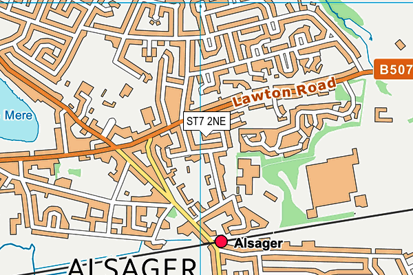 ST7 2NE map - OS VectorMap District (Ordnance Survey)