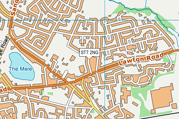ST7 2NG map - OS VectorMap District (Ordnance Survey)
