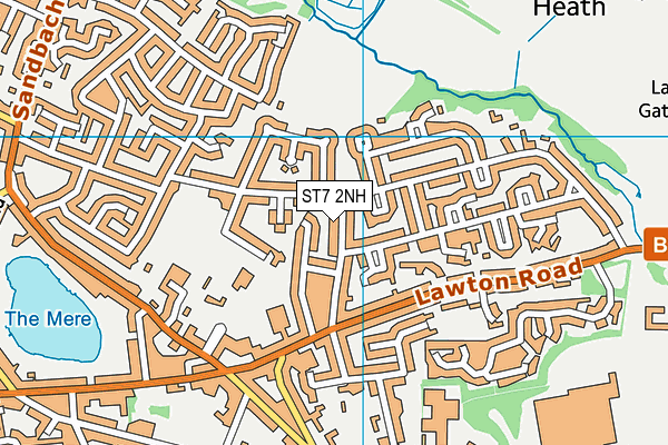 ST7 2NH map - OS VectorMap District (Ordnance Survey)