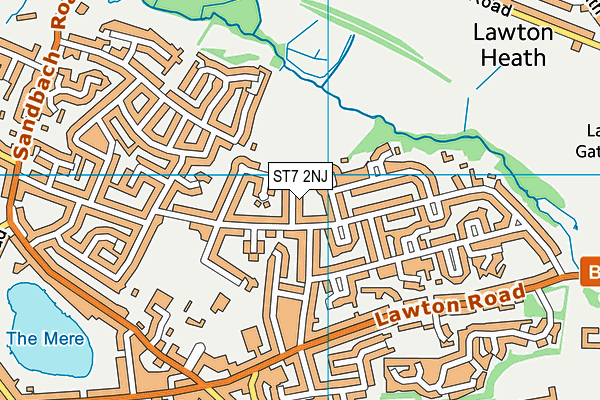 ST7 2NJ map - OS VectorMap District (Ordnance Survey)
