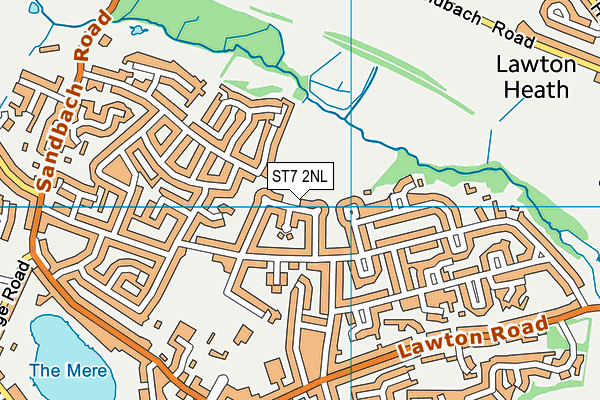 ST7 2NL map - OS VectorMap District (Ordnance Survey)