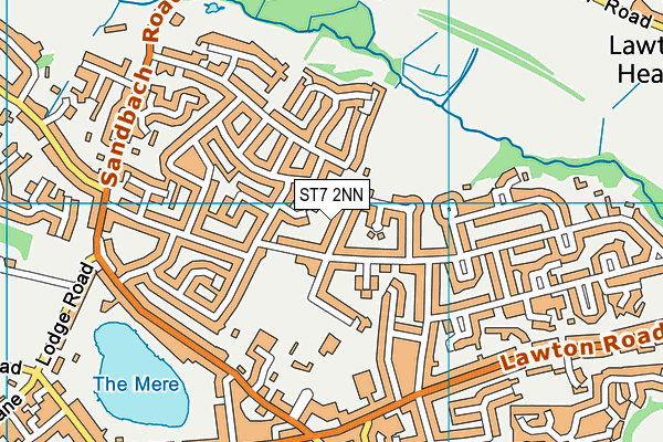 ST7 2NN map - OS VectorMap District (Ordnance Survey)