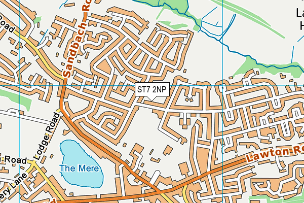 ST7 2NP map - OS VectorMap District (Ordnance Survey)