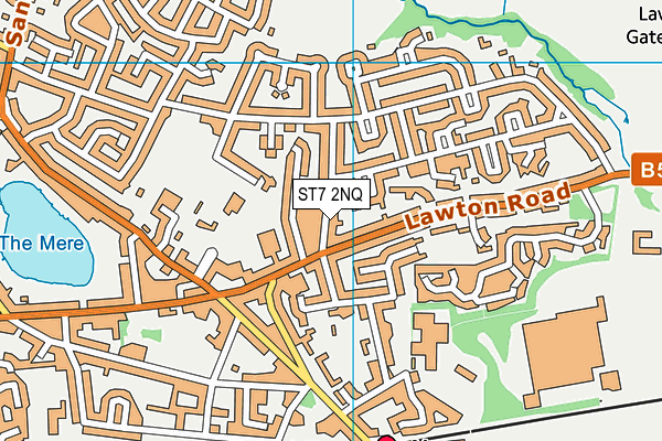 ST7 2NQ map - OS VectorMap District (Ordnance Survey)