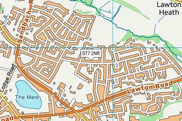 Alsager Cricket Club map (ST7 2NR) - OS VectorMap District (Ordnance Survey)