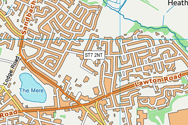 ST7 2NT map - OS VectorMap District (Ordnance Survey)
