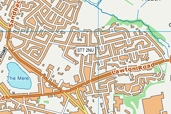 ST7 2NU map - OS VectorMap District (Ordnance Survey)