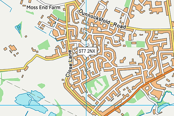 ST7 2NX map - OS VectorMap District (Ordnance Survey)