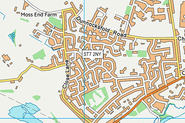 ST7 2NY map - OS VectorMap District (Ordnance Survey)