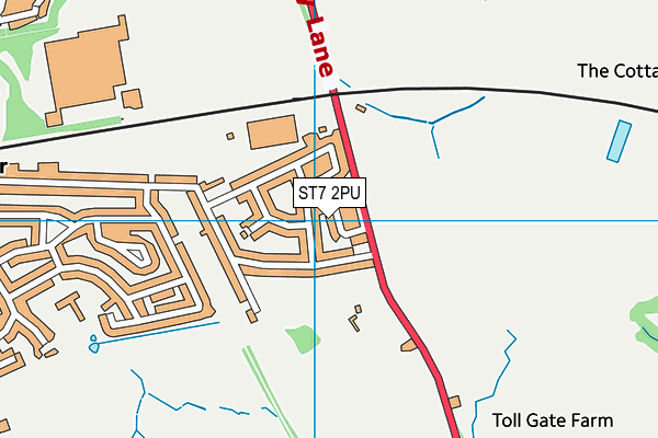 ST7 2PU map - OS VectorMap District (Ordnance Survey)